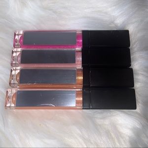 4 set of shimmer lipgloss, with mirror and light